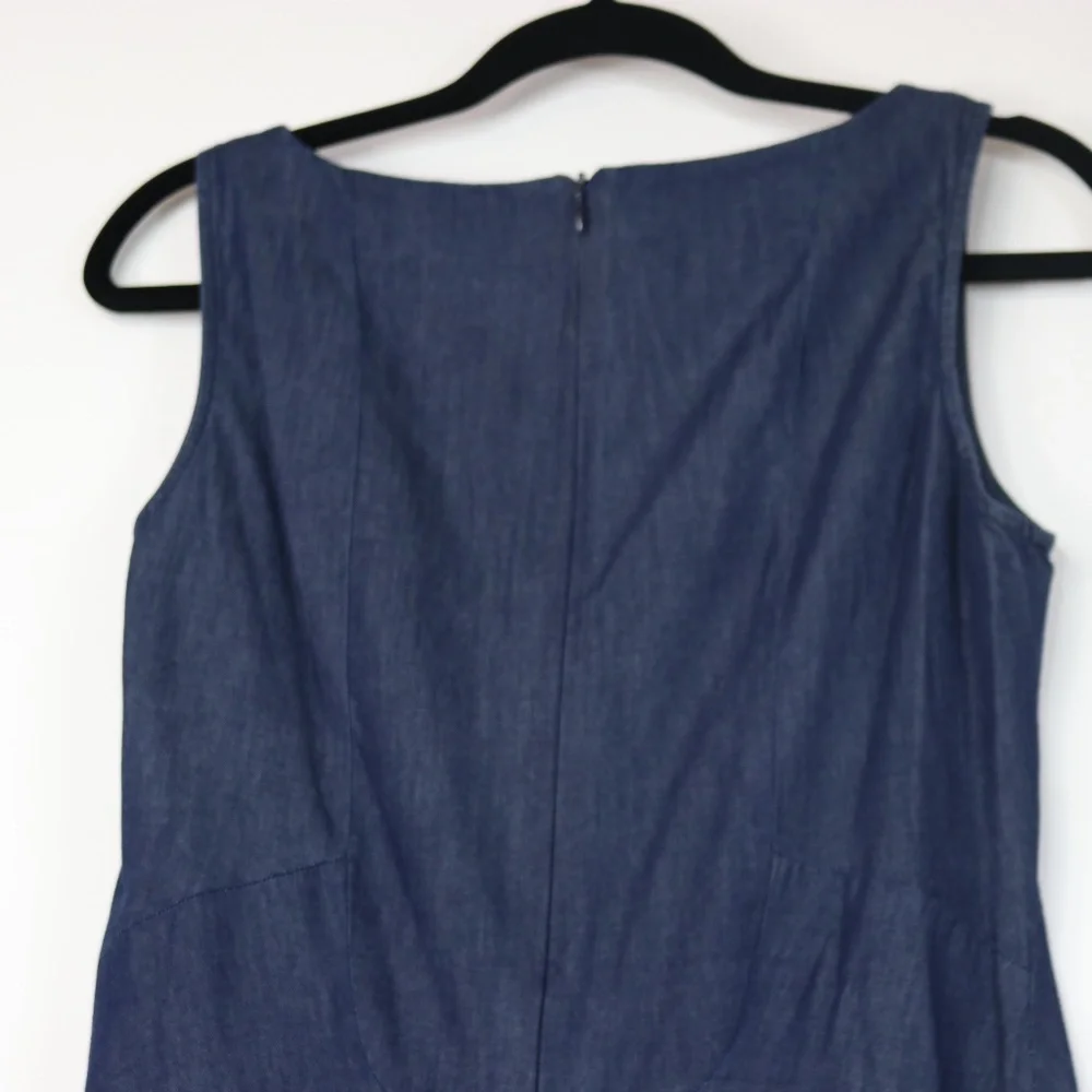 Zara Basic Denim Blue Couture A Line Dress - Picture 2 of 3